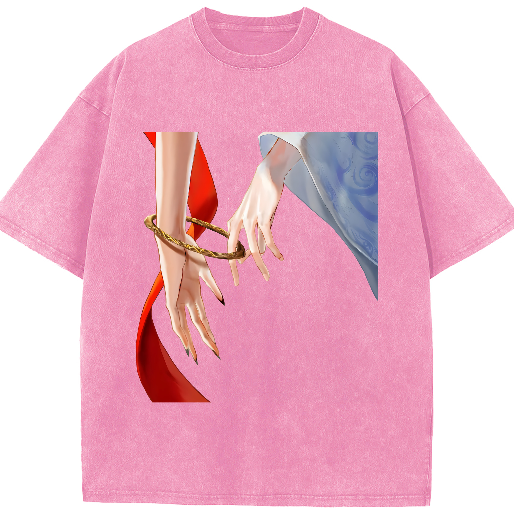 （画像用） Ne Zha 2 ナタ 魔童の大暴れ 綿100% ヴィンテージ風 半袖Tシャツ（フロントプリント）